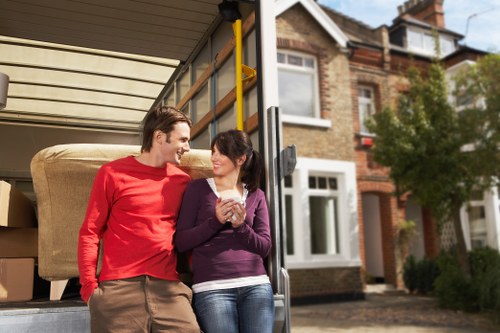 Van removal service with boxes and household items in Switzerland